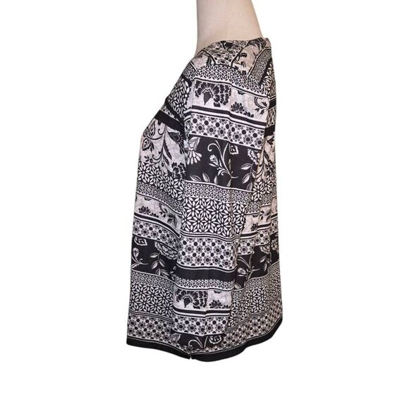 Allison Daley Women's PETITE Size Medium Black/White Blouse - Picture 2 of 6